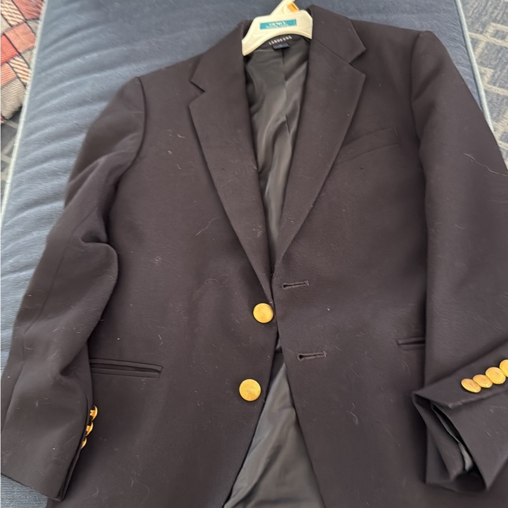 Lands' End Navy and Gold Sport Coat Classic Elegance